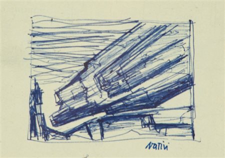 Gualtiero Nativi Studio, anni '60 Biro su carta, cm. 6x6,5 Firmato in basso a...
