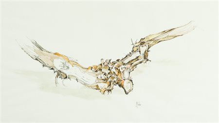 Brian Mobbs Senza titolo China e acquerello su carta, cm. 31x54 Firmato in...