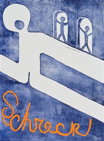 Luciano Bartolini Schrecr Linoleografia ritoccata a mano su carta, cm. 20x14,5