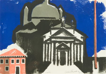 Lucio Venna Cattedrale, 1963 Litografia su carta, cm. 35x50, es. P.A. Firma e...