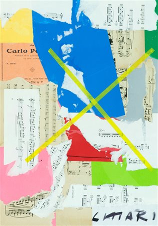Giuseppe Chiari Senza titolo Collage su cartoncino, cm. 60x43 Firmato in...