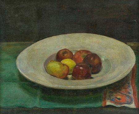 Anonimo Natura morta Olio su tela applicata su cartone, cm. 48,5x58,5