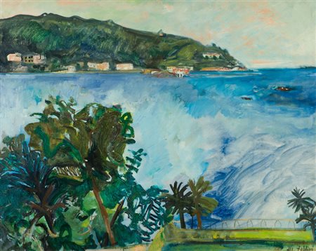 Alfredo Fabbri Balconata in riviera, 1962 Olio su tela, cm. 80x100 Firmato in...