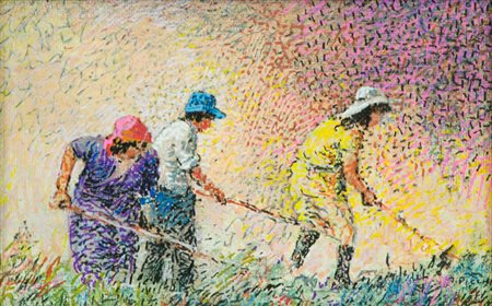 Anchise Picchi Zappatori Tecnica mista su faesite, cm. 14,5x22,5 Firmato in...