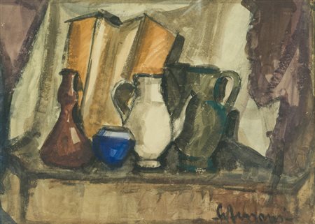 Guido Ferroni Brocche Tecnica mista su carta, cm. 50x70 Firmato in basso a...