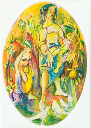 Eugenio Pardini Senza titolo Tecnica mista su cartone, cm. 72x50 Firmato in...