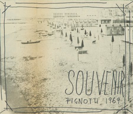 Lamberto Pignotti Souvenir, 1969 Stampa e biro su carta, cm. 13x15 Firma,...