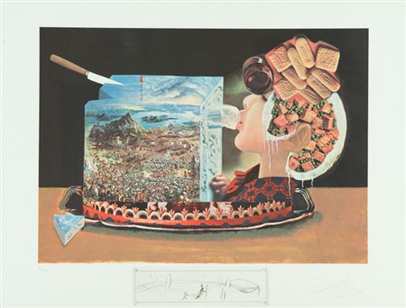 Salvador Dalì Noctural Cravings, 1971 Litografia a colori, cm. 41x57, su...