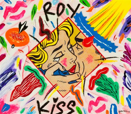 Bruno Donzelli Roy kiss Tecnica mista su tela, cm. 30x35 Firmato in basso a...