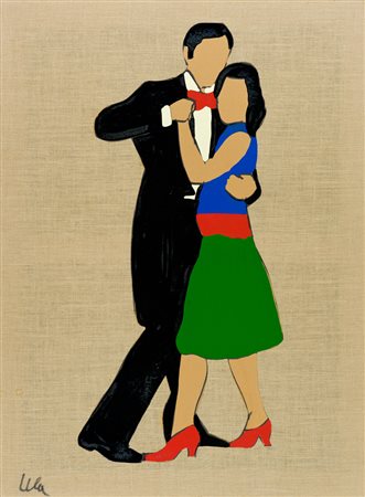 Marco Lodola Ballerini, 2001 Collage, carta e smalti su tela grezza, cm....