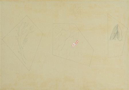 Mimmo Paladino Senza titolo Tecnica mista su carta intelata, cm. 48,5x69 La...