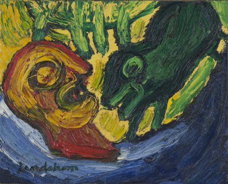 Bengt Lindstrom Senza titolo Olio su tela, cm. 33x41 Firmato in basso a...