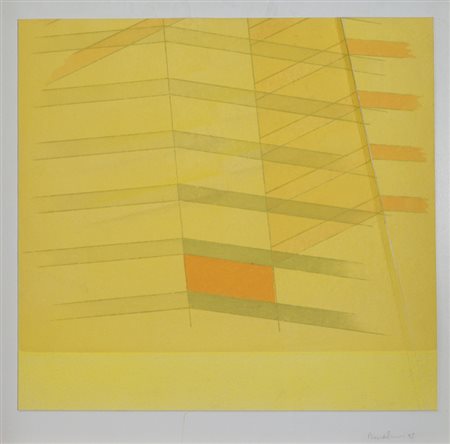 Agostino Bonalumi Giallo e rosso, 1982 Estroflessione e acquerello su...