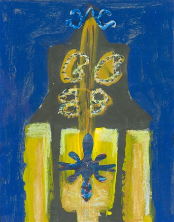 Bruno Ceccobelli Senza titolo, 1988 Tecnica mista su cartoncino, cm. 38x30...