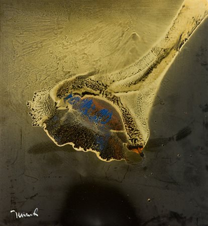 Hanrry Jelilek Senza titolo, 1970 c.a. Tecnica mista su faesite, cm. 93x85...