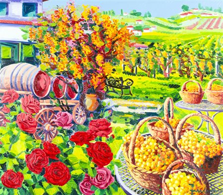 Athos Faccincani Il racconto della vendemmia e luce, 2010 Olio su tela, cm....