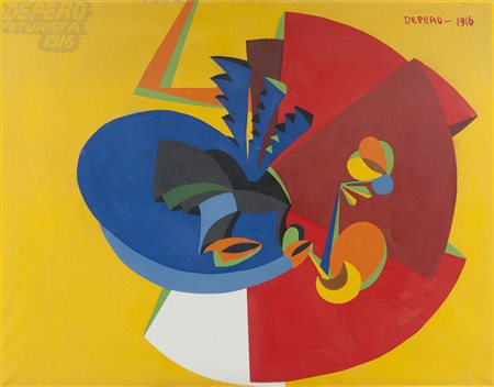Fortunato Depero Futurista, 1916 Serigrafia su tela, cm. 115x150, es. 63/250...