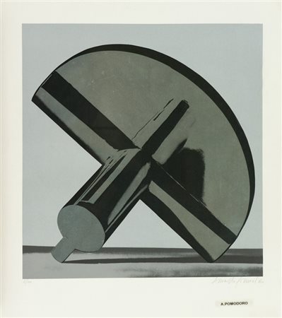 Arnaldo Pomodoro Forma x Serigrafia su carta, cm. 70x63, es. 6/100 Firma in...