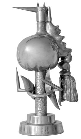 Wilfred Lam L'oiseau de fer, 1970 Multiplo in ottone cromato, h. cm. 26, es....