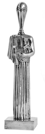 Giorgio De Chirico La musa dell'Antiquità, 1970 Bronzo argentato, cm....