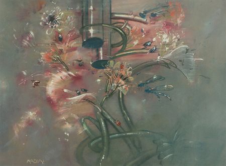 Mario Madiai Tentativo di innesto Olio su tela, cm. 60x80 Firmato in basso a...