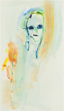 Ernesto Treccani Figura Olio su tela, cm. 50x30 Firmato in basso a destra....