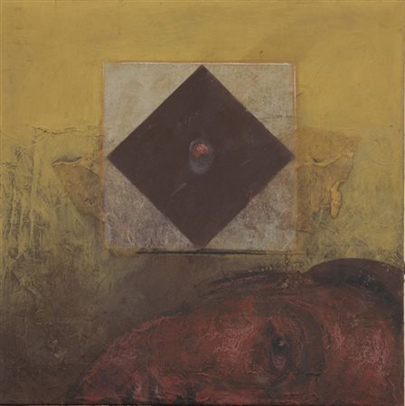 Bruno Ceccobelli Mater materia Tecnica mista su faesite, cm. 30,5x30,5 Sul...