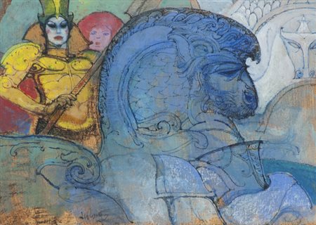 Raffaele De Rosa Senza titolo Tecnica mista su tavola, cm. 25x35 Firmato in...