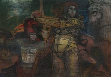 Raffaele De Rosa Senza titolo Tecnica mista su tela, cm. 25x35 Firmato in...