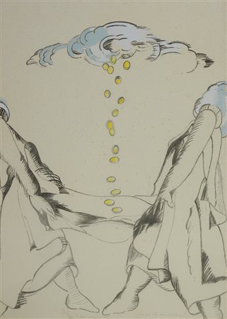 Umberto Buscioni Oro colato, 1986 Tecnica mista su cartone, cm. 102x72 La...