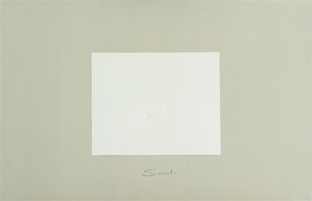 Turi Simeti Un ovale bianco, anni '70 Calcografia di cm. 22x27, su carta di...
