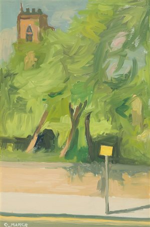 Giovanni March Di fronte dove abitavo a Durham, 1971 Olio su tela, cm. 76x51...