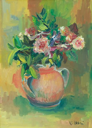 Roberto Masi Vaso di fiori, 1973 Olio su tela, cm. 70x50 Firmato in basso a...