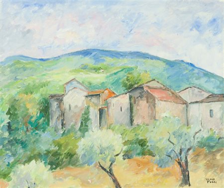 Silvio Pucci Paesaggio Olio su tela, cm. 56x65 Firmato in basso a destra.