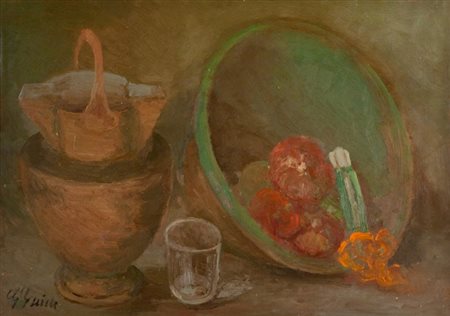 Guido Guidi Natura morta Olio su tavola, cm. 50x70 Firmato in basso a sinistra.