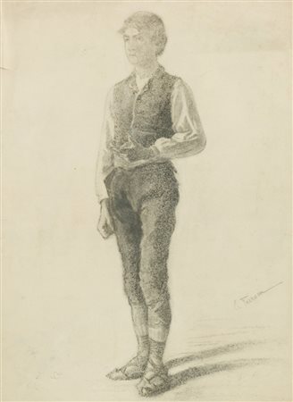 Egisto Ferroni Figura Carboncino su carta, cm. 60x44 La carta presenta lievi...