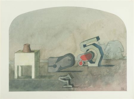 Fernando Maza Senza titolo, 1978 Tecnica mista su carta, cm. 57x75 Firma e...