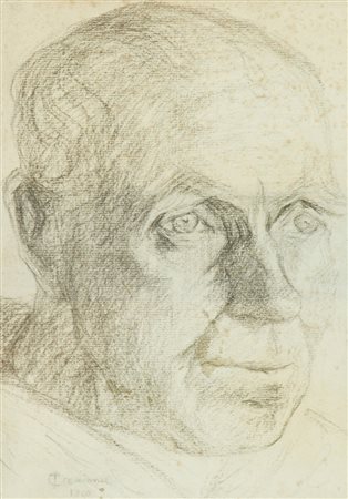 Tranquillo Cremona Volto, 1860 Carboncino su carta, cm. 27x20 Firma e data in...