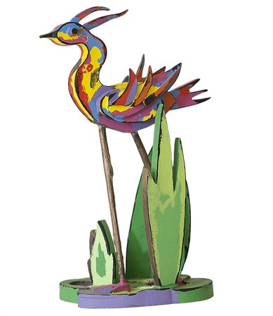 Ugo Nespolo La fenice Bronzo a cera persa smaltato, cm. 33x16x14, es. 453/475...