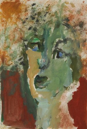 Mino Maccari Volto Olio su carta riportata su tela, cm. 30x20 Firmato in alto...