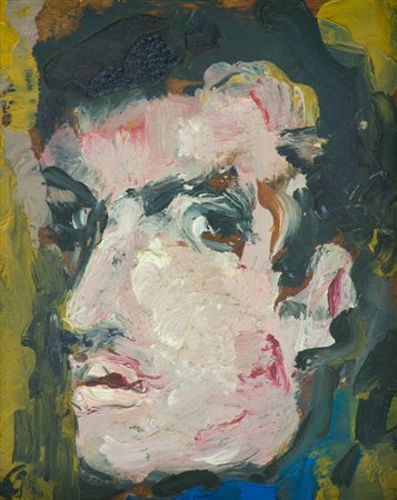 Sergio Scatizzi Volto, 1956 Olio su tavola, cm. 25x20 Datato in basso a...
