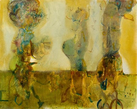 Antonio Possenti Personaggi vegetali - impollinazione, 1964 Olio su cartone...