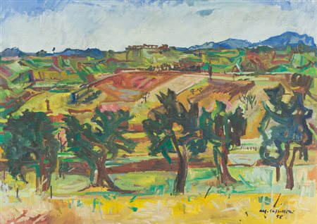 Alfiero Cappellini Paesaggio a Vinci, 1958 Olio su tela, cm. 70x100 Firma e...