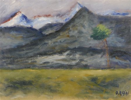 Ottone Rosai Le Apuane, 1954 Olio su cartone telato, cm. 49,5x65 Firmato in...
