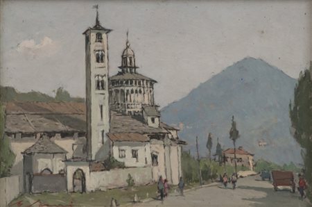 Giovanni Lomi Pallanza; Madonna di campagna, 1940 c.a. Olio su tavola, cm....