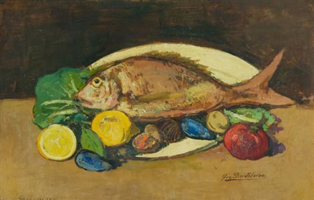 Giovanni Bartolena Natura morta Olio su tavola, cm. 50x77 Firmato in basso a...