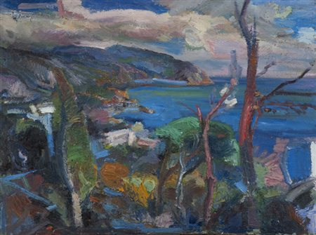 Pasquale Monaco Paesaggio Olio su tela, cm. 60x80 Sul verso: titolo, firma e...