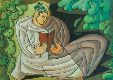 Pippo Oriani Il poeta, 1959 Olio su tela, cm. 50x70 Firmato in basso a...