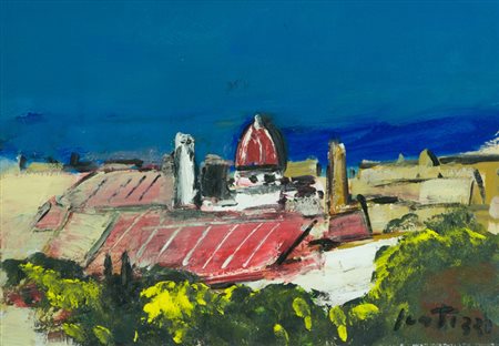 Sergio Scatizzi Veduta Olio su cartone, cm. 35x50 Firmato in basso a destra.