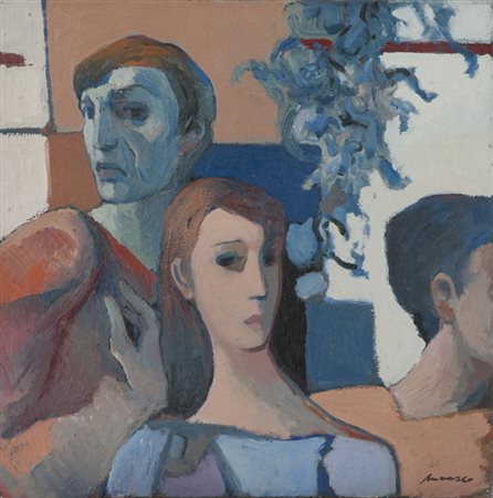 Pasquale Monaco Figure Olio su tela, cm. 70x70 Firmato in basso a destra. Sul...